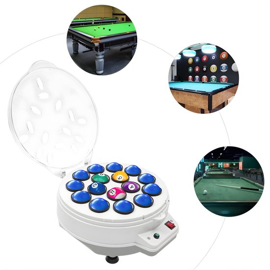 Automatische Biljartballen reiniger - Poetsmachine - Voor Biljart & Pooltafels - Elektrische Polijstmachine - Wit van Merkloos — afbeelding 5