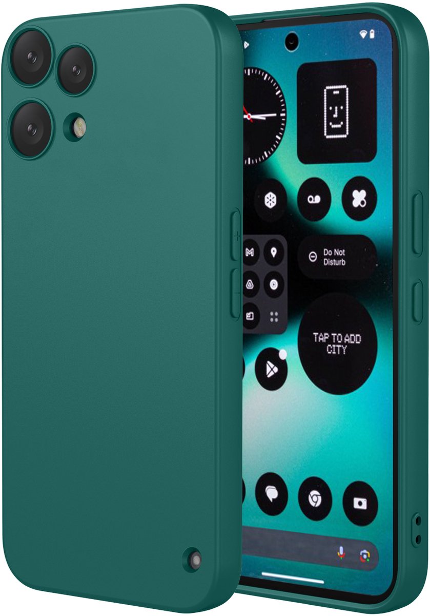 MobyDefend Hoesje - Geschikt voor Nothing Phone (3a) Lite - Matte Siliconen Backcover - Groen