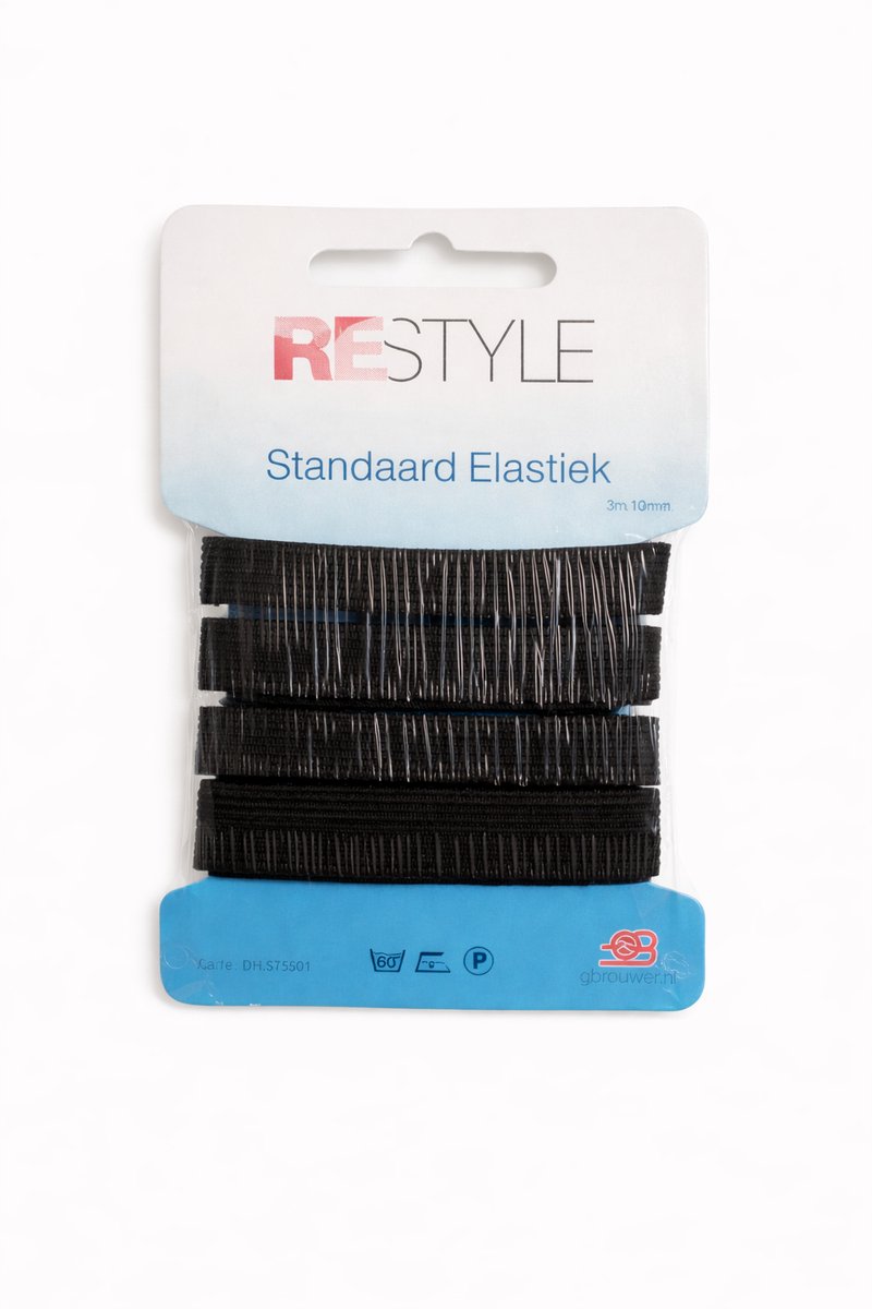 Restyle Standaard Elastiek 3m/10mm Zwart