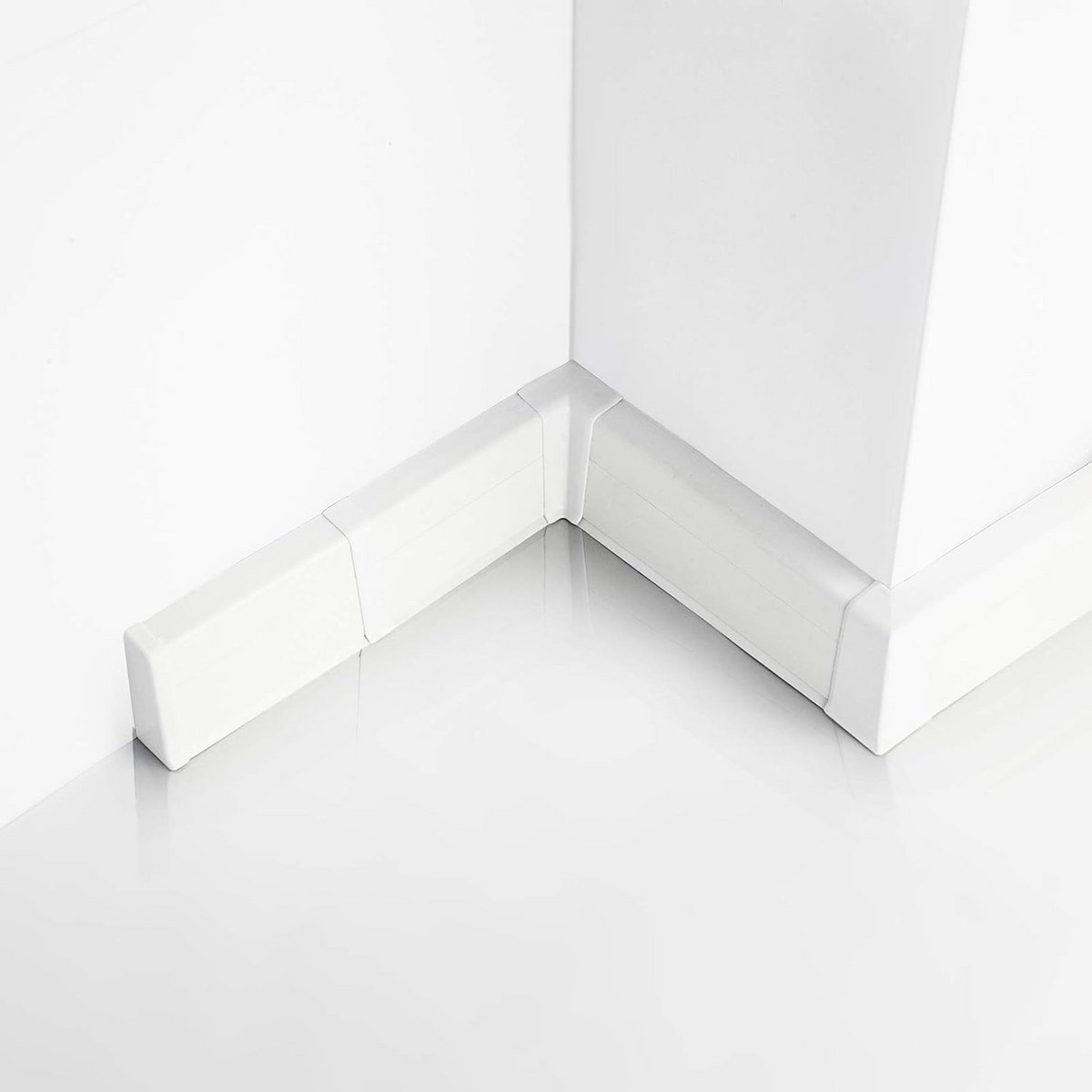 PVC Plinten in Laminaat-look, 20 Meter, 55 mm Breed, Wit