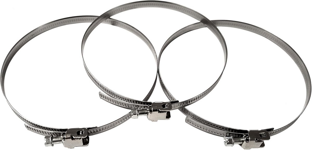 Set van 3 Slangklemmen RVS 60-165 mm voor Flexibele Slangen