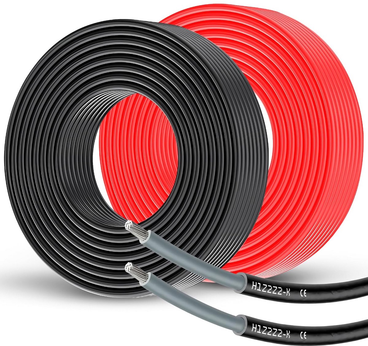 Zonnepaneel Kabel 1x6mm² UV-bestendig voor Buiteninstallatie 100 Meter