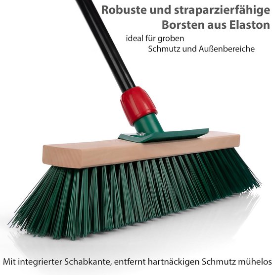 Straatbezem met Telescoopsteel en Schraperrand - Verwijdert Hardnekkig Vuil — afbeelding 3