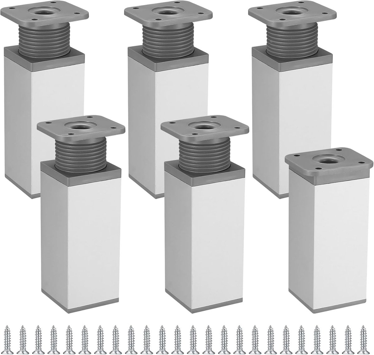 Meubelpoten - bankpoten - stoelpoten - meubelpoten set van 6 - meubelpoten zilver - Tafelpoten van Aluminiumlegering - 12cm - van Imperatoris