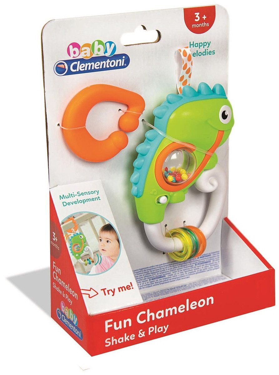 Dieren Groene Kameleon Baby-ratel Clementoni