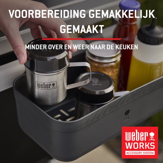 Weber Spirit E-410 - Gasbarbecue - Zwart - 4 Branders met 8,2 kW vermogen - Porselein geëmailleerde gietijzeren grillrooster - 2 Zijtafels - 2 Duurzame wielen - Kast met deur