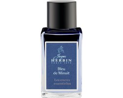 Jacques Herbin Vulpen inkt - Inktfles Essentielles - Bleu de Minuit - 15 ml - Marine Blauw