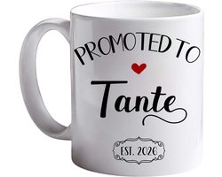 Promoted to Tante 2026 Mok – Cadeau voor Toekomstige Tante – Zwangerschap Aankondiging – Inclusief Cadeauverpakking – Koffiemok 350ml