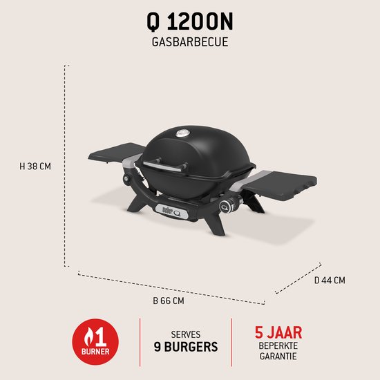 Barbecue Weber a Gas Q 1200N Black Cod. 1501072 van Weber — afbeelding 2