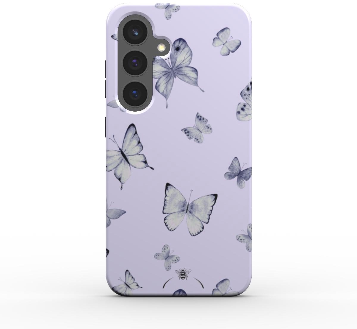 Honeybee Living Telefoonhoesje - Lente Vlinders Lila - Samsung Galaxy S26 Premium 2‑laag - Butterfly Spring Case