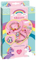 Totum Unicorn 2 armbandjes en ketting maken sieraden knutselset | knutselen speelgoed meisjes vanaf 5 jaar | 25-delig met metalen unicorn bedel