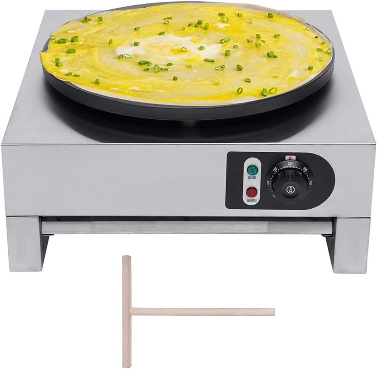 Florixa® Poffertjespan electrisch - Poffertjespan - Poffertjespannen - Zilver - 49cm x 45cm x 24cm