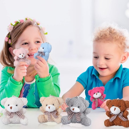 24 Stuks Mini Pluche Beren (8cm) - Kleine Knuffel Dieren voor Sleutelhangers, Feestartikelen en Cadeautjes van Merkloos — afbeelding 5