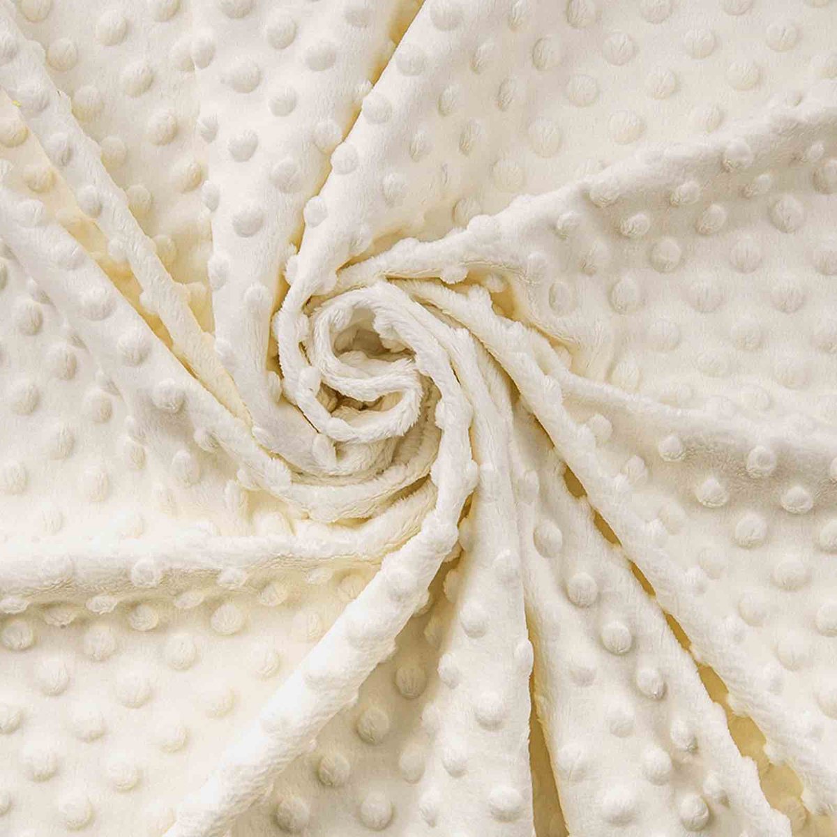 Craft Loom - Minky stof met stippen, hoge kwaliteit, pastelblauw - licht beige