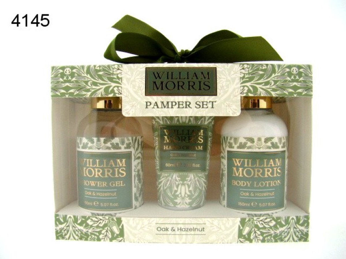 Lesser & Pavey William Morris Verzorgingsset – Showergel, Bodylotion & Handcrème Cadeauset 3-delig