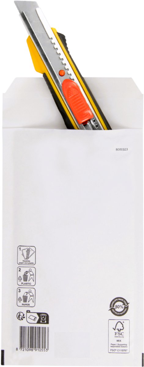 B12 Luchtkussen Enveloppen – 120 x 215 mm – 200 Stuks – Bubbel Enveloppen