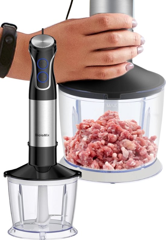 HHHK - Staafmixer - 5 in 1 - Staafmixer Set- Staafmixer met Hakmolen - 1500W - Mixer Set - Melkopschuimer - Vaatwasserbestendig van Merkloos — afbeelding 5