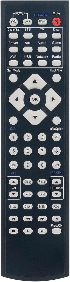 Universele Vervangende Afstandsbediening voor AV-Receiver (IR) - Geen Programmering Nodig