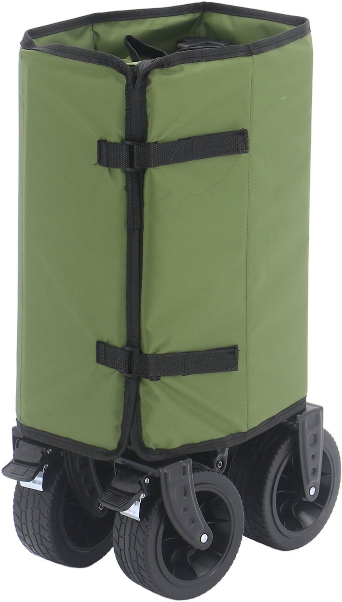 AXI SB141 Opvouwbare Bolderwagen - Groen - Met Trekstang, Remmen en Hoes - 100 kg Draagvermogen - Eenvoudig mee te nemen - Metaal van Merkloos — afbeelding 2