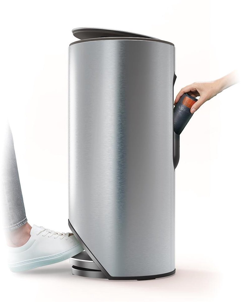 Joseph Joseph Arc 30 liter slanke pedaalemmer met binnenzak - RVS
