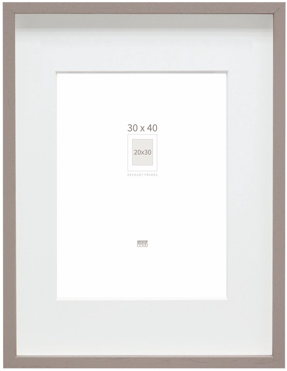 Deknudt Frames Fotolijst - taupe met passe-partout - 20x30 / 30x40 cm