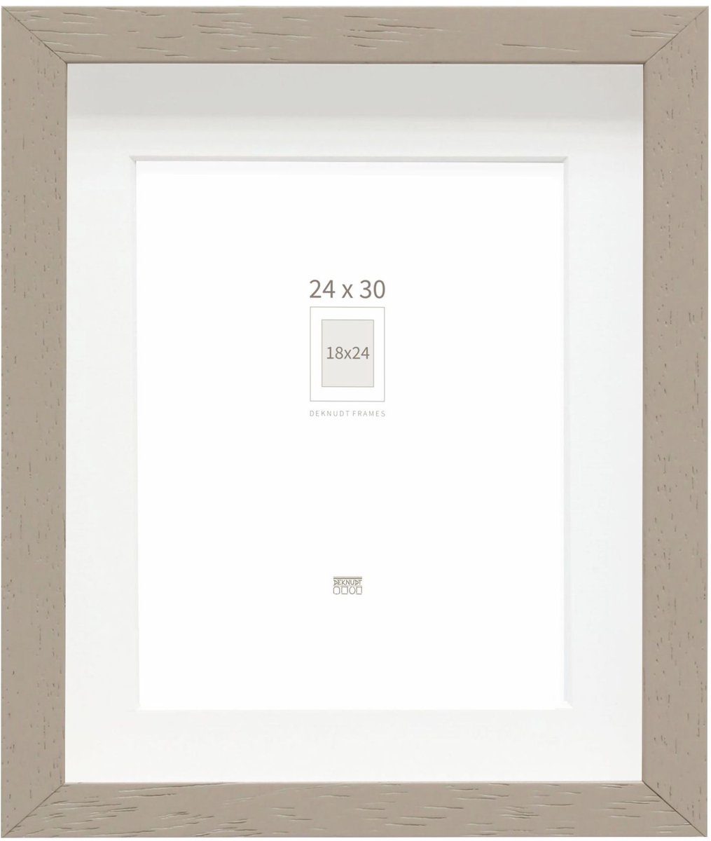 Deknudt Frames Fotolijst - taupe met passe-partout - 18x24 / 24x30 cm