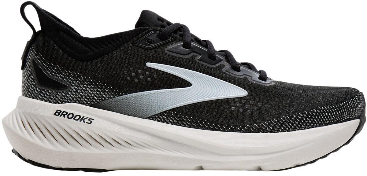 Brooks Glycerin 23 hardloopschoenen voor heren in zwart/wit, maat 48.5, met luxe demping en neutrale ondersteuning.