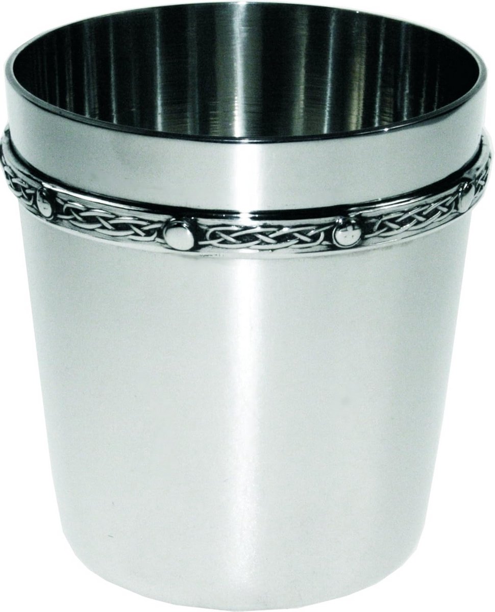 Handgemaakte Tin Whisky Glas - Keltisch Band Ontwerp - Tumbler voor Sterke Dranken