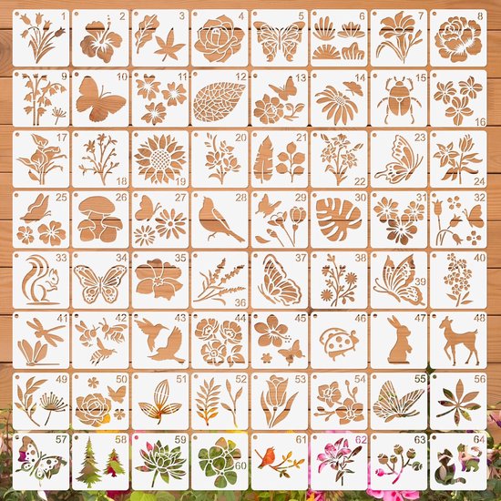 Stencils voor Schilderen - Herbruikbare Sjablonen - 7.5 cm Craft Templates