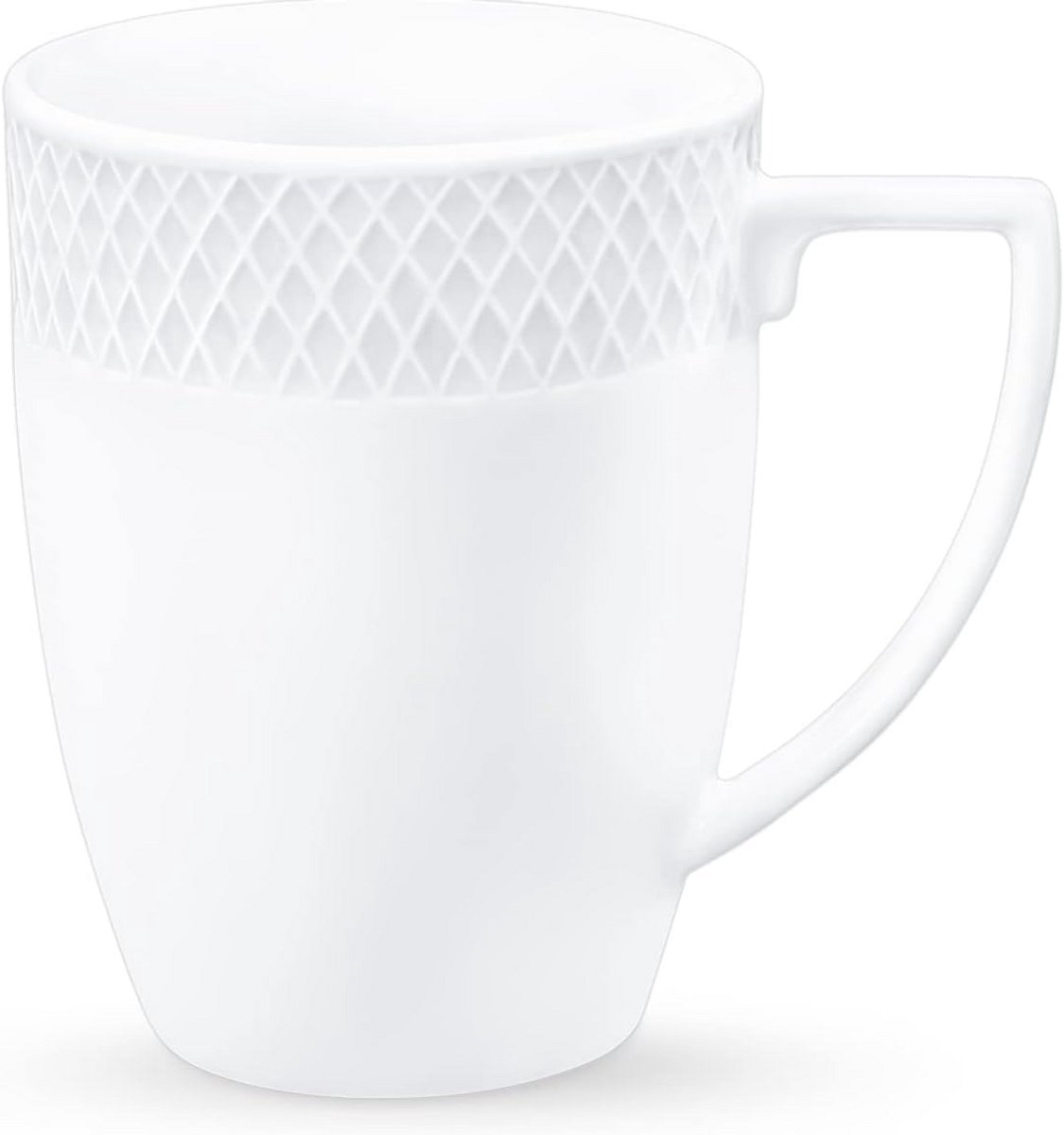 Set van 2 Porseleinen Koffie en Thee Kopjes met Handvat, 350 ml, Wit