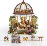 Miniatuur Bouwpakket M Botanisch Paradijs - 405 Onderdelen - 60 Uren Bouwplezier - LED Verlichting - Volwassenen & Kinderen - 3D Puzzel - Houten Poppenhuis - Knutselen - Hobby - Jongens / Meisjes - DIY Modelbouw - Crafts&Co