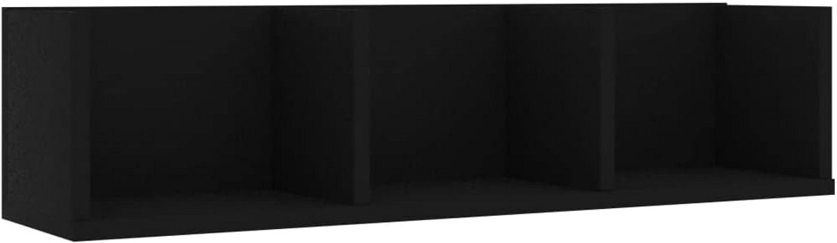 Cd-wandschap Zwart voor CD's en DVD's - Ruimtebesparende Opslagplank