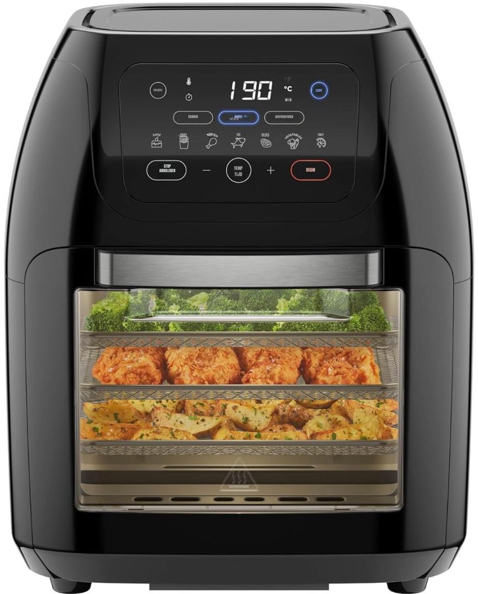 MIRA® Heteluchtoven - Oven - Airfryer Oven - Zwart - 31cm x 31cm x 38cm