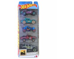 HOT WHEELS 5 CARS IN PACK BULL WHIP, '87 DODGE D100, FORD BRONCO R, MOUNTAIN MAULER, '17 JEEP WRANG 5-PACK