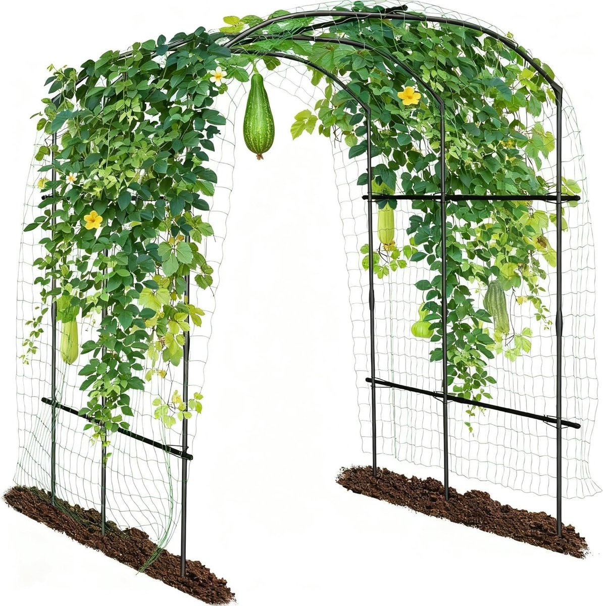 HoerFuriy Komkommerrek - Grote Tuinboog voor Klimplanten - 220cm Hoog - Metaal met PE-Coating - 180x190cm - Zwart