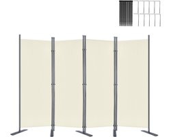 ACXIN Paravent Kamerscherm 4 Delig Vrijstaand 225x180cm Scheidingswand Balkon Woonkamer Tuin Beige