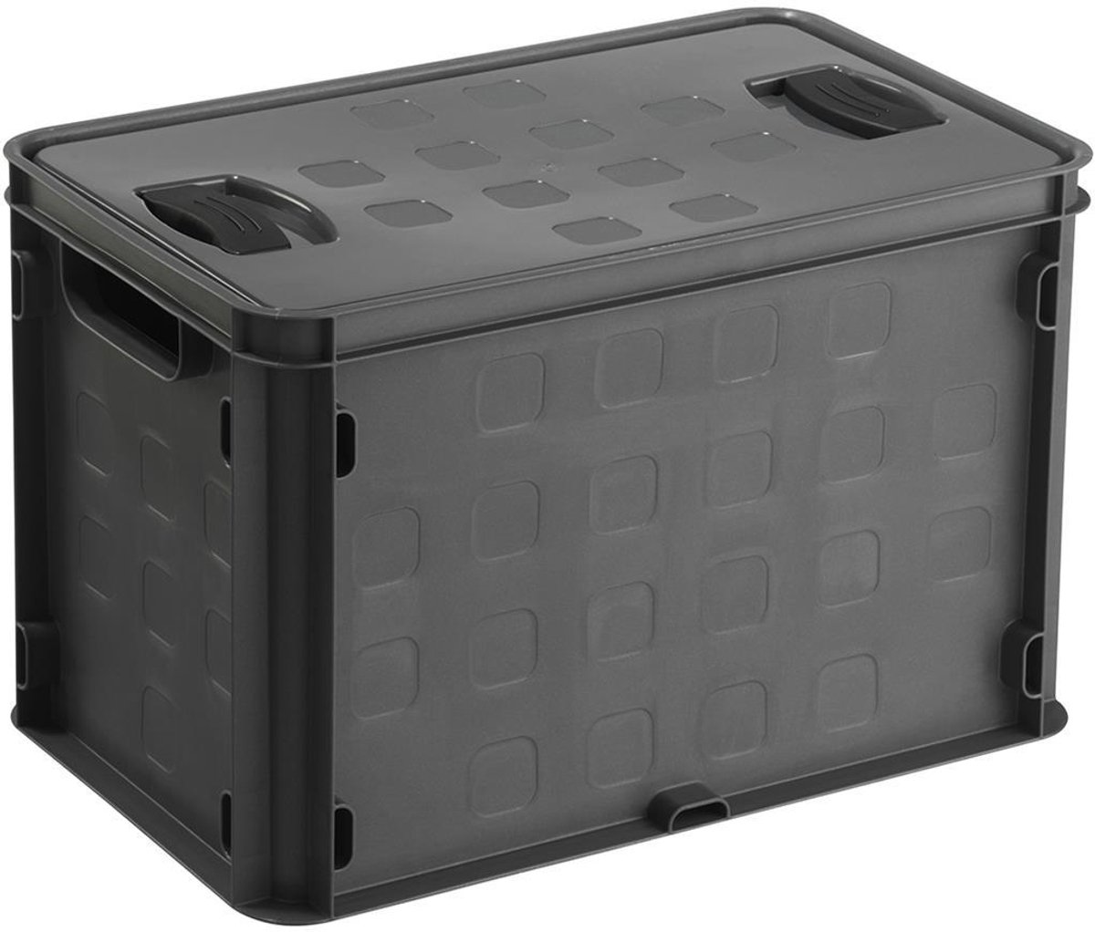 Sunware - Square gesloten krat 26L antraciet - 40,6 x 25,6 x 26,1 cm