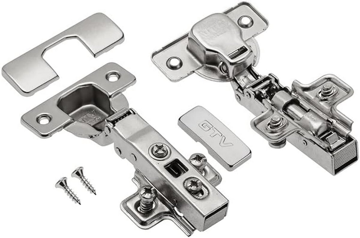 10x Set Keukenkast Scharnieren met Soft Close en Montageplaten Inclusief Schroeven
