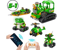 Qualitá® Robot Bouwpakket 5 in 1 – Educatief Speelgoed – Robot Speelgoed - Robot Bouwpakket - STEM speelgoed – Programmeren Voor Kinderen - Interactief Speelgoed – 496 Onderdelen – 7-9 Jaar