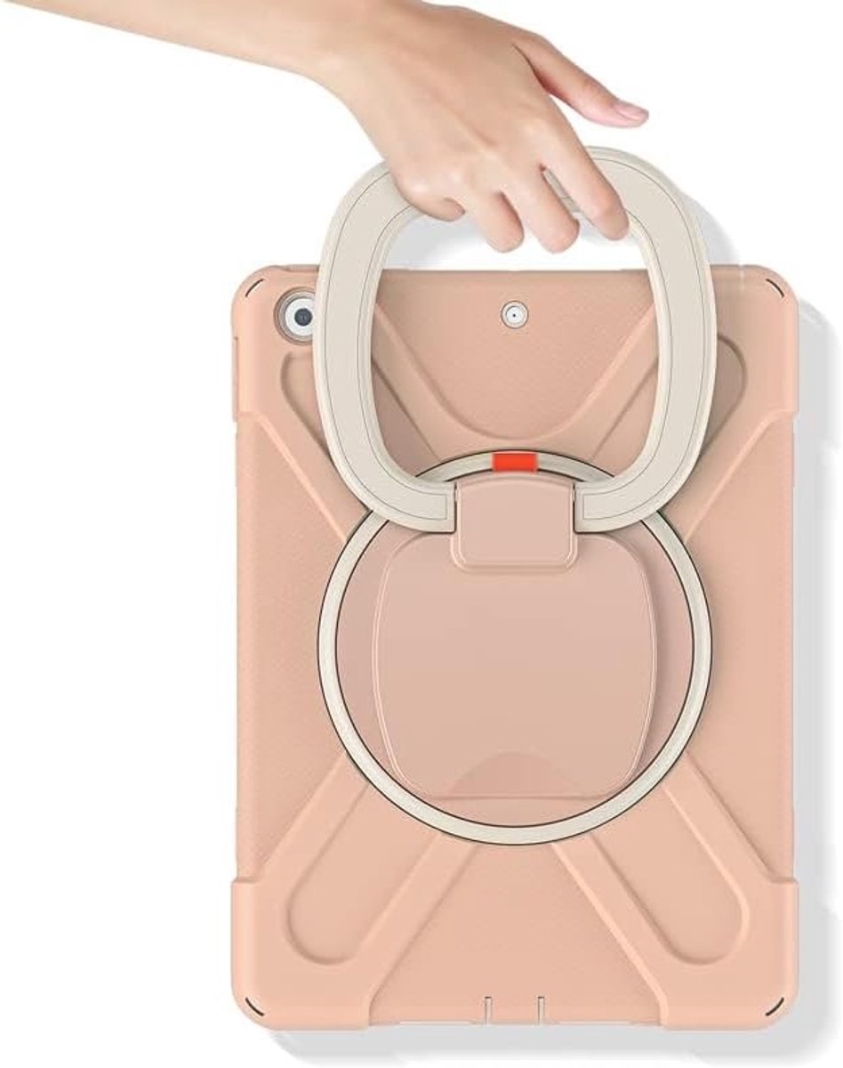 Beschermhoes voor iPad Pro 11 (2018-2021) met Penhouder, Draaibare Standaard, Schouderriem en Verstelbare Handgreep - Roze