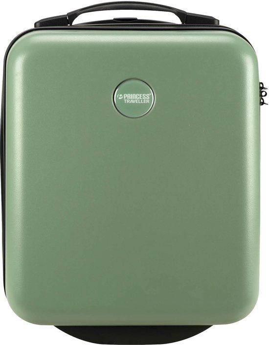 Princess Traveller PT01 - Valise cabine sous Bagage à main - 40 x 30 x 20 cm - Compatible avec Transavia, TUI, Vueling et WizzAir - Pure Sage - ABS