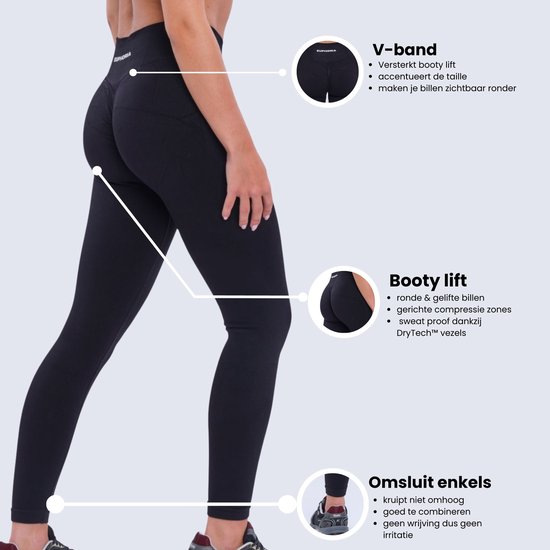 Euphoria High Waist Sportlegging Dames - Sportkleding Dames - High Waist - Sportbroek Dames - Yoga Broek Dames - Zwart - Maat S van Merkloos — afbeelding 2