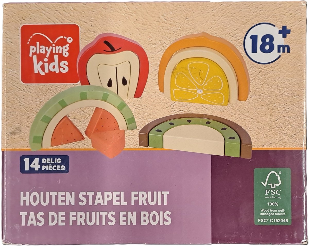 Playing Kids Houten Stapel Fruit