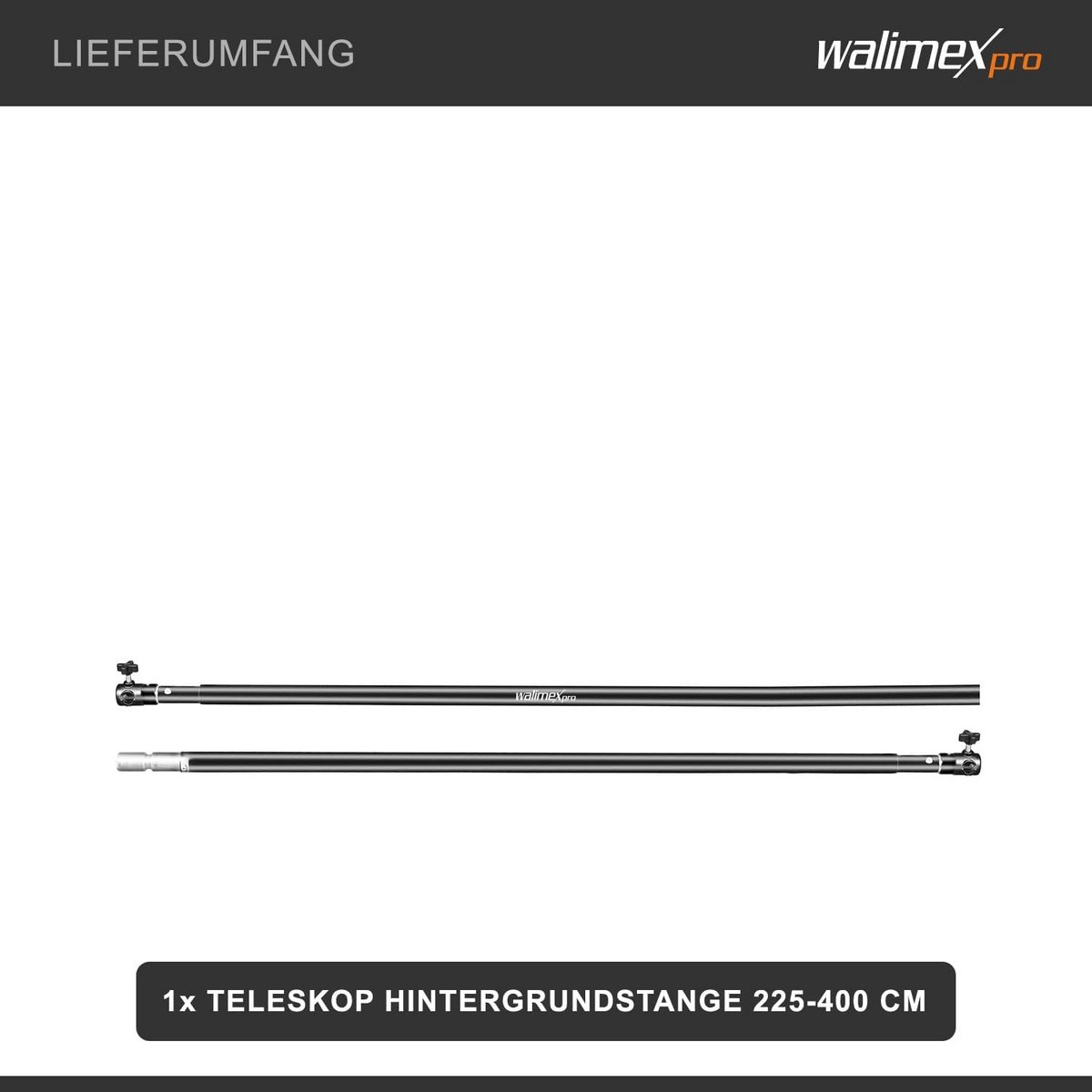 Telescopische Achtergrondstang Verstelbaar 225-400 cm voor Studiofotografie