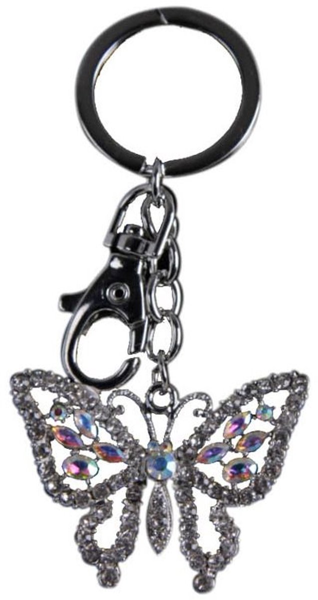 Sparkling Keyring met Austrian Crystals - Vlinder