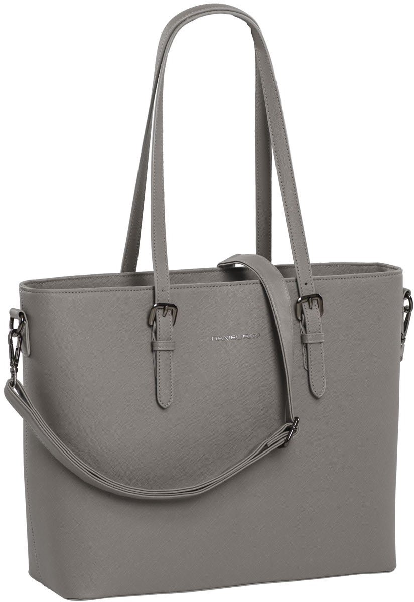 Daniel Ray Lithgow Hand & Schoudertas Shopper 15,6 inch Laptopvak - Ideale School Werk Tas - Tote Bag - Lichtgrijs