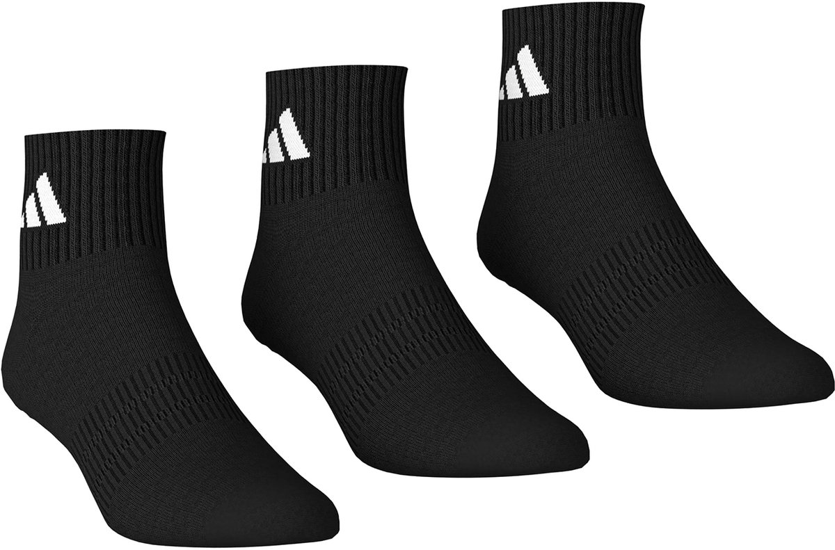 adidas Enkel-/kwartsokken Unisex korte sokken Enkelsokken 3 paar Zwart