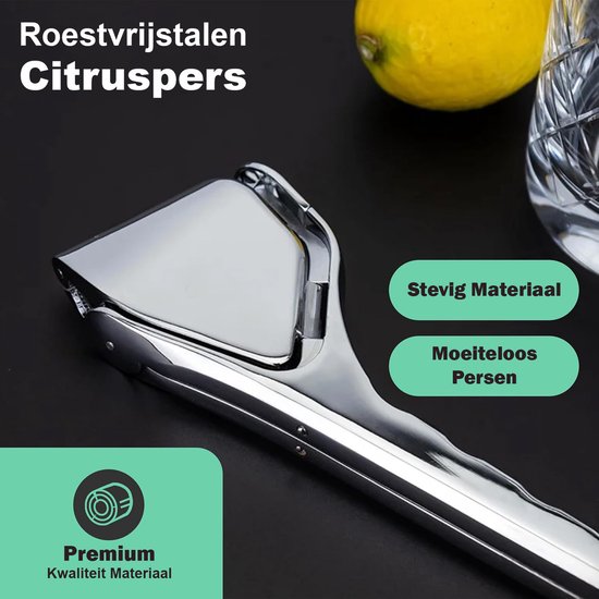 Rivv Handmatige Citruspers RVS - Grote Professionele Citruspers - Extra Brede Perskop - Ergonomische Handpers voor Citroen, Limoen & Sinaasappel van Rivv — afbeelding 2