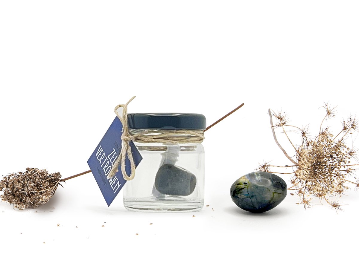 Potje Zelfvertrouwen - Labradoriet | Edelsteen Cadeau voor Zelfvertrouwen & Kracht