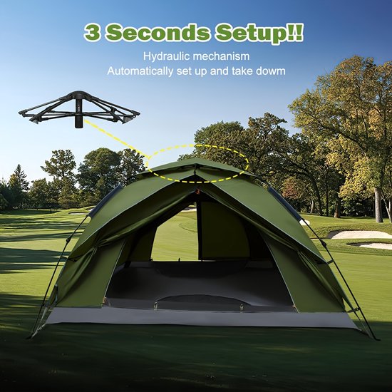 Pop-up tent voor 2 3 4 personen: Automatische kamptent voor familiefeesten van Merkloos — afbeelding 5